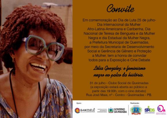Exposição homenageia Lélia Gonzalez no Clube Social de Queimadas