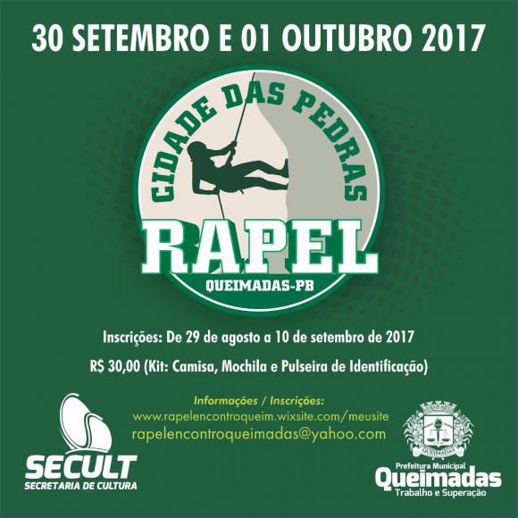 Secretaria Municipal de Cultura, Turismo, Esporte e Lazer de Queimadas promove o I Encontro de Rapel da Cidade das Pedras