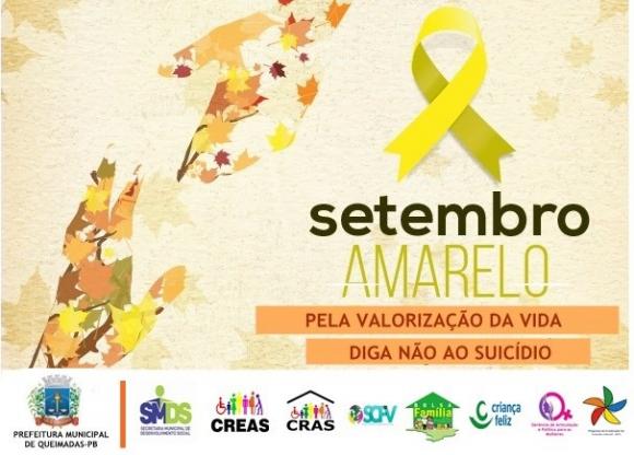 Setembro Amarelo: Secretaria de Desenvolvimento Social de Queimadas realiza ações para conscientizar população