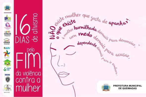 Prefeitura de Queimadas realiza Campanha 16 Dias de Ativismo Pelo Fim da Violência contra as Mulheres