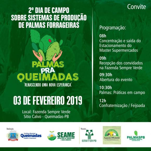 Secretaria de Agricultura de Queimadas realiza 2º Dia de Campo sobre Sistemas de Produção de Palmas