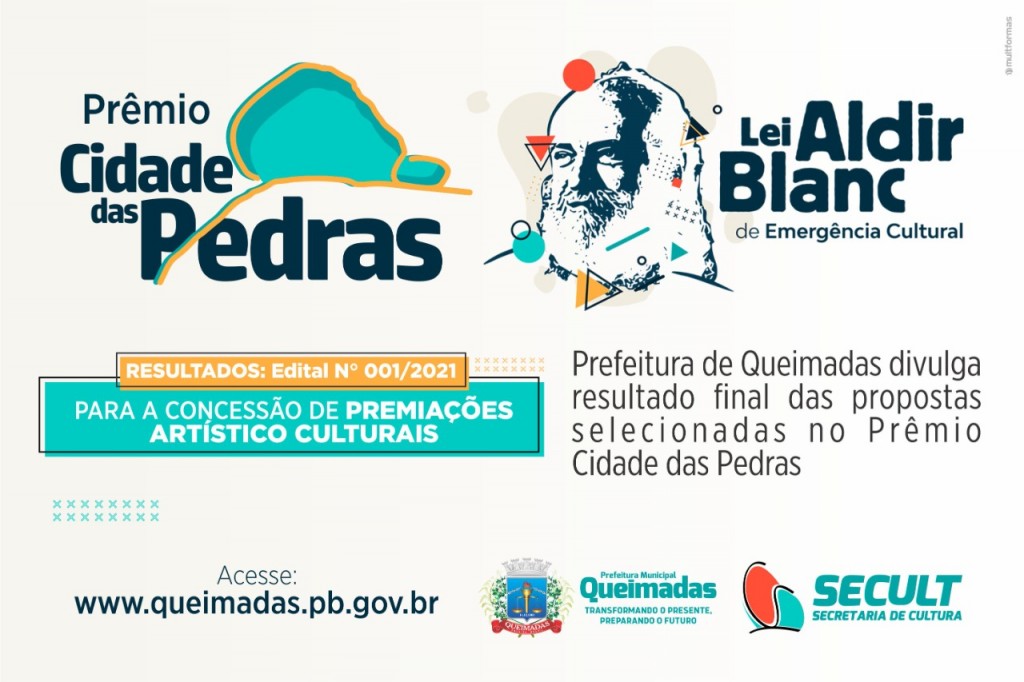 Prefeitura de Queimadas divulga resultado final das propostas selecionadas no Prêmio Cidade das Pedras
