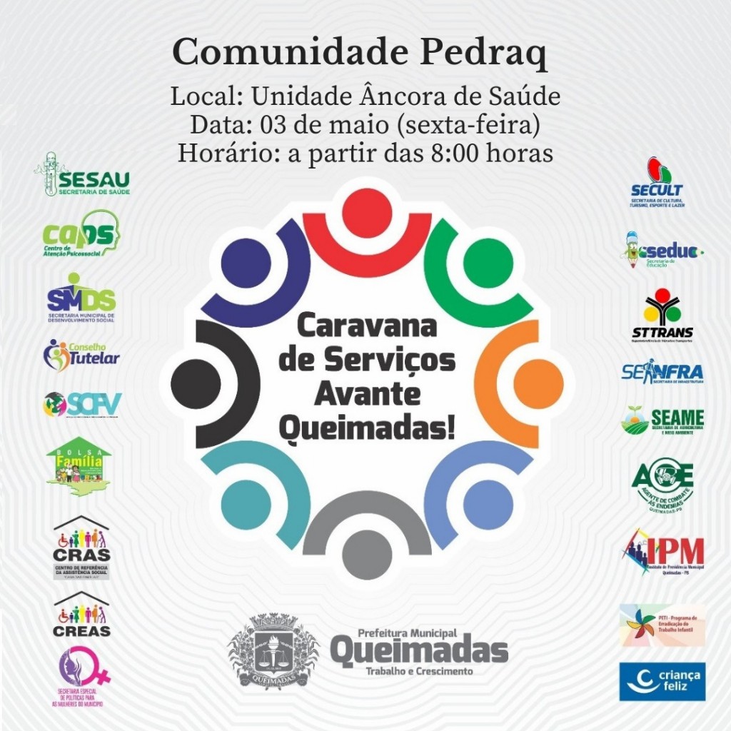 Prefeitura realiza caravana de serviços “Avante Queimadas” e inaugura Posto Âncora de Saúde amanhã