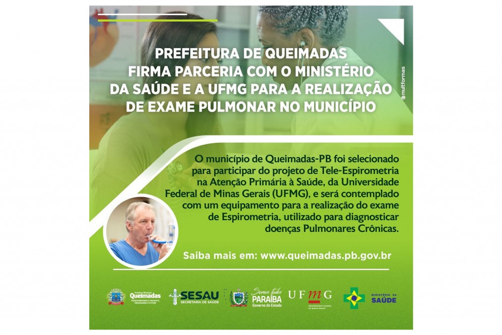 Prefeitura de Queimadas firma parceria com o Ministério da Saúde e UFMG para a realização de exame pulmonar no município