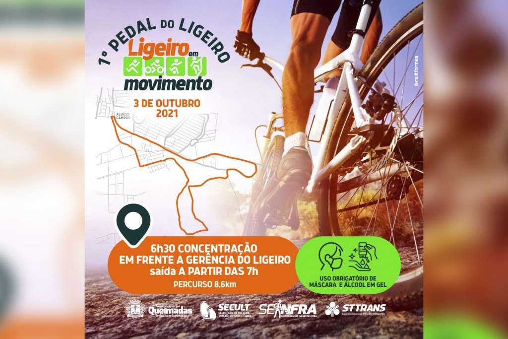 1º Pedal do Ligeiro incentiva a prática esportiva e será realizado no próximo domingo