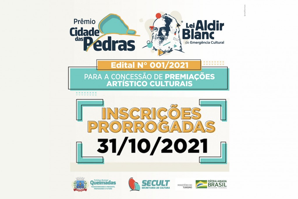 Lei Aldir Blanc: inscrições para o Prêmio Cidade das Pedras são prorrogadas até 31 de outubro