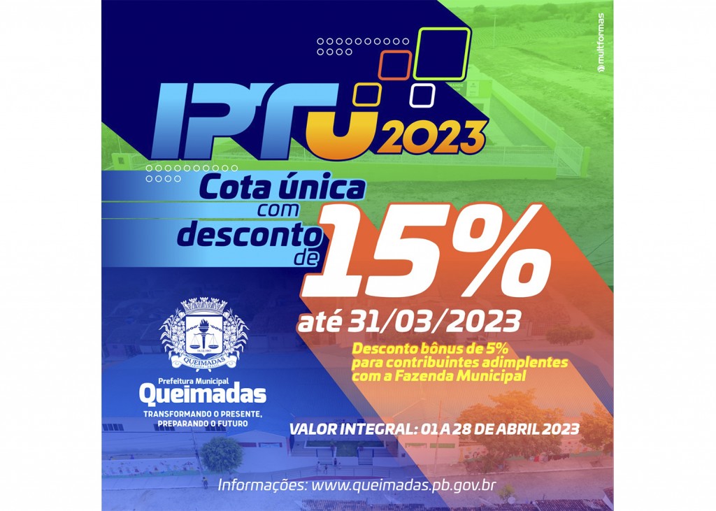 IPTU 2023: Prefeitura de Queimadas divulga calendário de pagamento