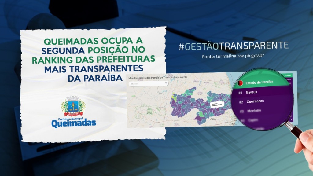 Queimadas ocupa a segunda posição no ranking das prefeituras mais transparentes da Paraíba