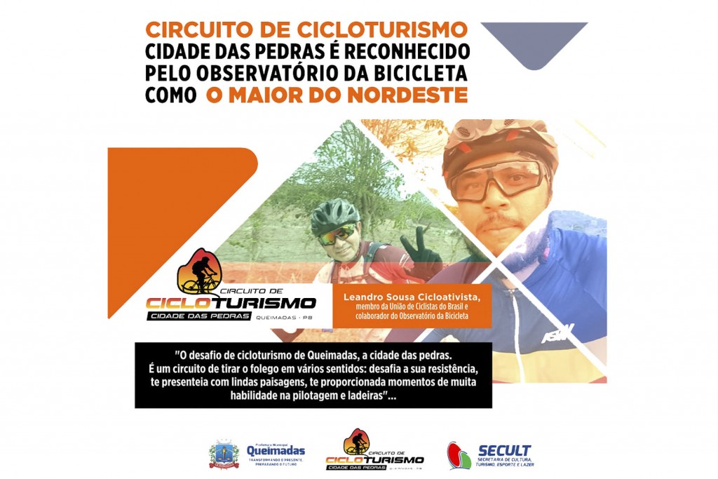 Circuito de Cicloturismo Cidade das Pedras é reconhecido pelo Observatório da Bicicleta como o maior do Nordeste