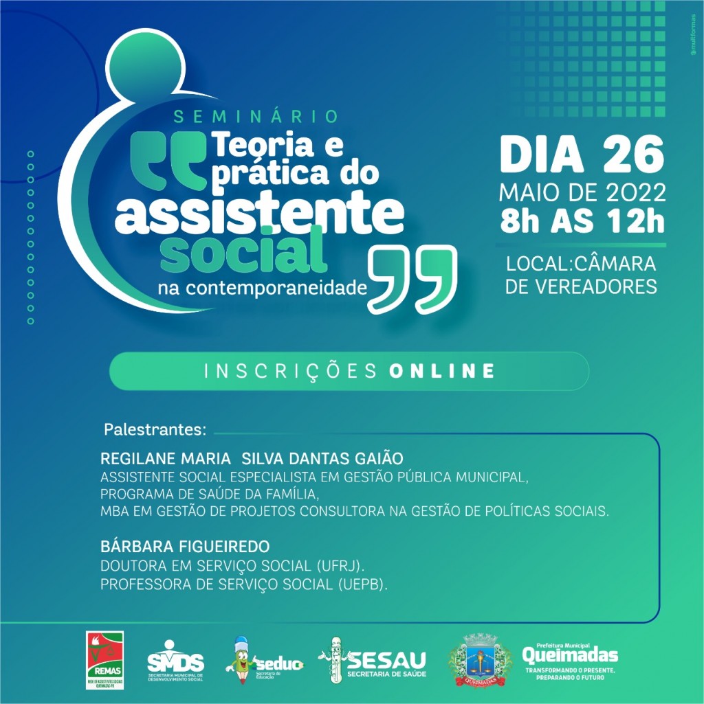 REMAS promoverá seminário sobre teoria e prática do assistente social na contemporaneidade