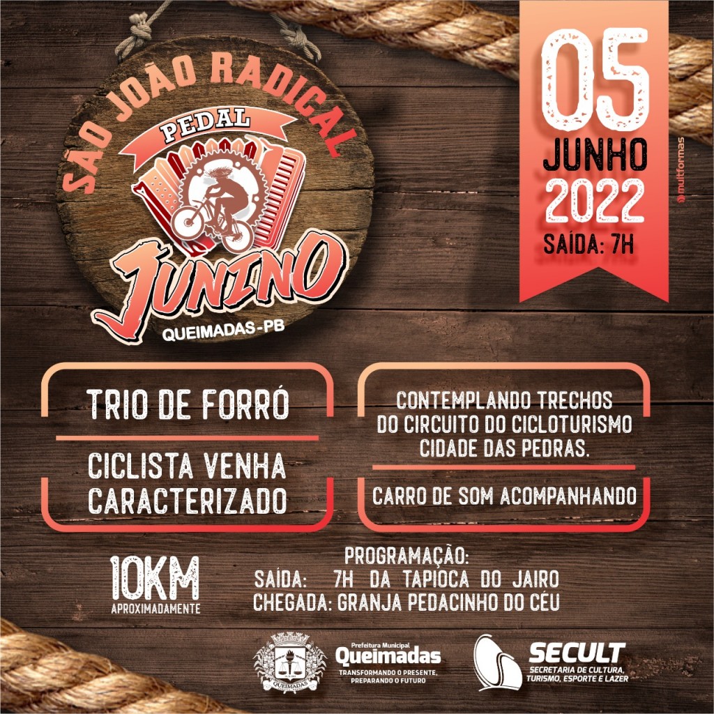 São João Radical de Queimadas-PB inicia em 05 de junho com o Pedal Junino